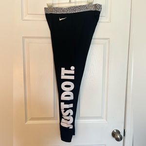 Nike Dri-Fit “Just Do It” black leggings, size large